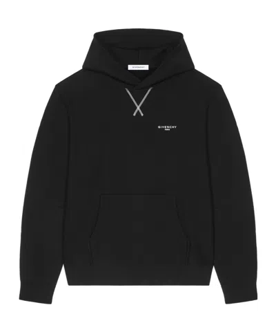 Givenchy Couture Seam Fleece Hoodie With Paris Embroidery Clothing In Black