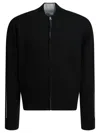Givenchy Wool Bomber Jacket With Ribbed Cuffs In Black