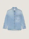 Givenchy Surchemise Couture Seam En Denim Bleu Clair In Brown