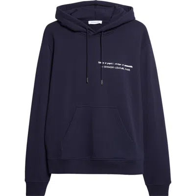 Givenchy Couture Seam Regular Fit Cotton Fleece Hoodie In Blue