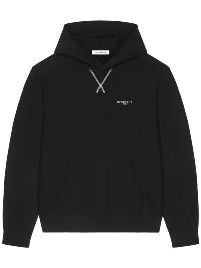 Givenchy Couture Seam Fleece Hoodie With Paris Embroidery Clothing In Black