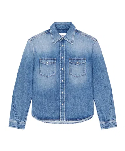 Givenchy Couture Seam Shirt In Shadow Washed Denim In Blue