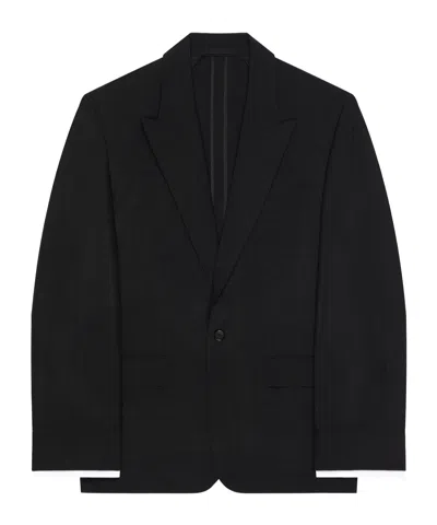 Givenchy Couture Seam Single-breasted Jacket In Wool And Mohair In Black