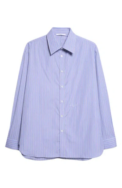 Givenchy Couture Seam Stripe Overshirt In Blue
