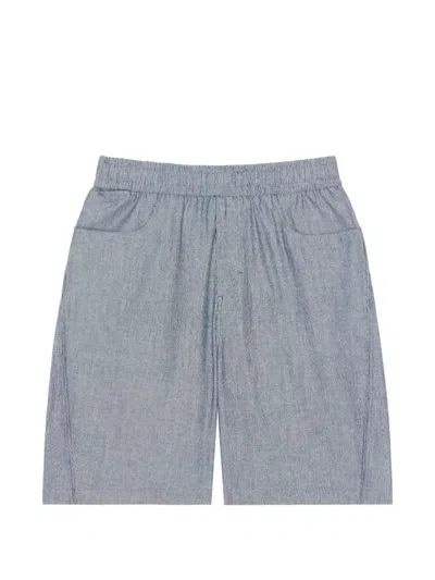 Givenchy Couture Seam Striped Bermuda Shorts In Cotton In White