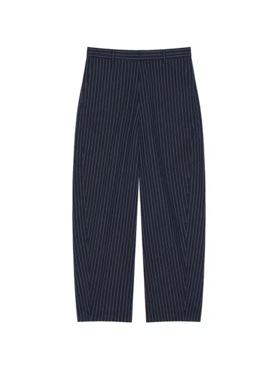 Givenchy Couture Seam Striped Pants In Cotton In Blue