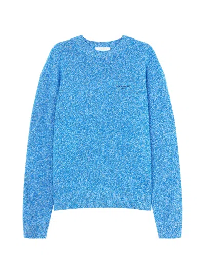 Givenchy Couture Seam Sweater In Mouliné Wool And Cashmere In Blue
