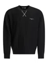 Givenchy Crew Neck Long Sleeve Ribbed Sweatshirt In Black