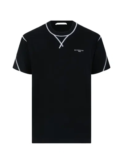 Givenchy Couture Seam T-shirt In Cotton With Embroidery In Black