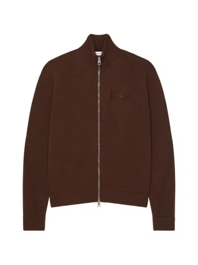 Givenchy Couture Seam Zipped Cardigan In Brown