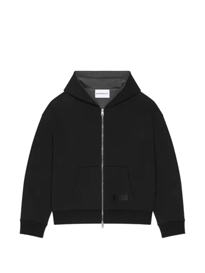 Givenchy Couture Seam Zipped Hoodie In Scuba In Black