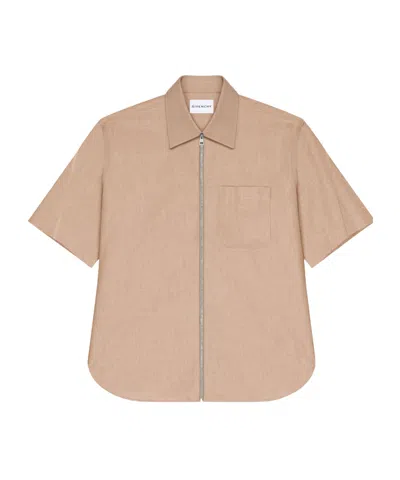Givenchy Couture Seam Zipped Shirt In Brown
