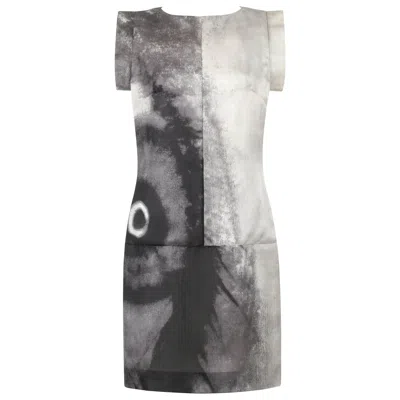 Pre-owned Givenchy Couture S/s 1999 Alexander Mcqueen Black White Abstract Eye Print Dress