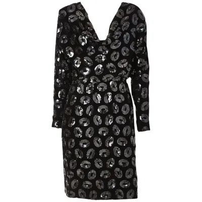 Pre-owned Givenchy Couture Velvet And Sequined Cocktail Dress In Black