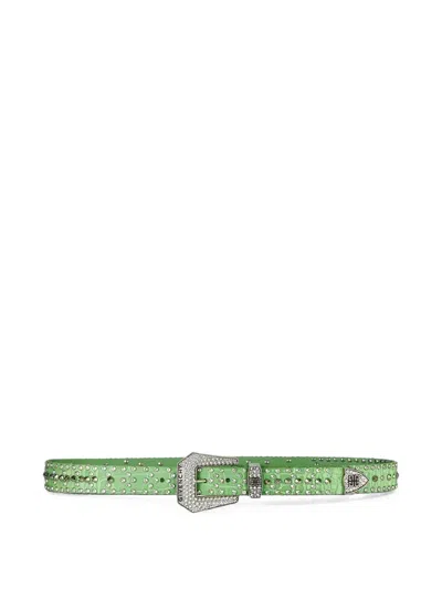 Givenchy Cowboy Crystal-embellished Belt In Green