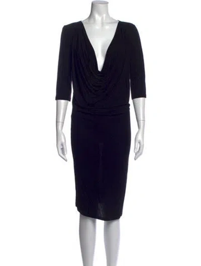Pre-owned Givenchy Cowl Neck Knee-length Dress In Black
