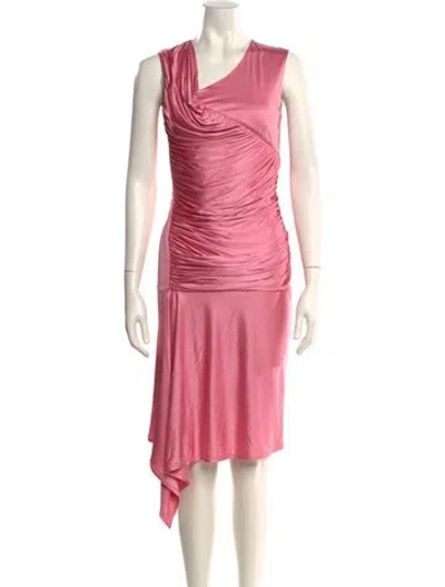 Pre-owned Givenchy Cowl Neck Knee-length Dress W/ Tags In Pink