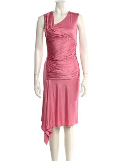 Pre-owned Givenchy Cowl Neck Knee-length Dress W/ Tags In Pink