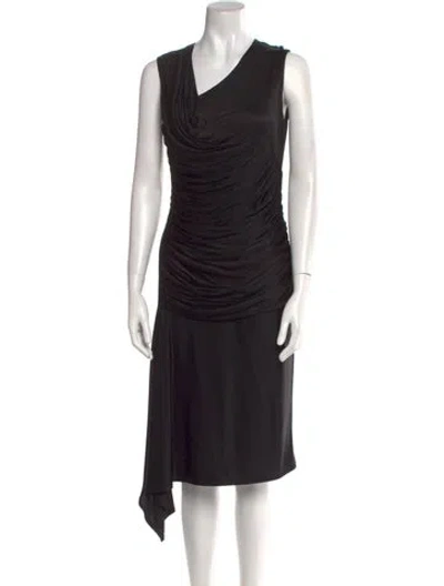 Pre-owned Givenchy Cowl Neck Long Dress In Black
