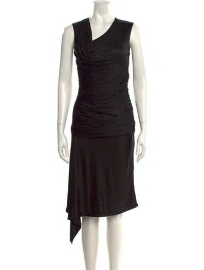 Pre-owned Givenchy Cowl Neck Long Dress In Black