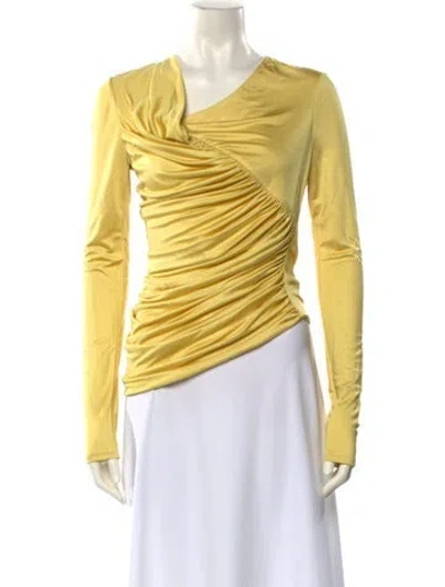 Pre-owned Givenchy Cowl Neck Long Sleeve Top W/ Tags In Yellow