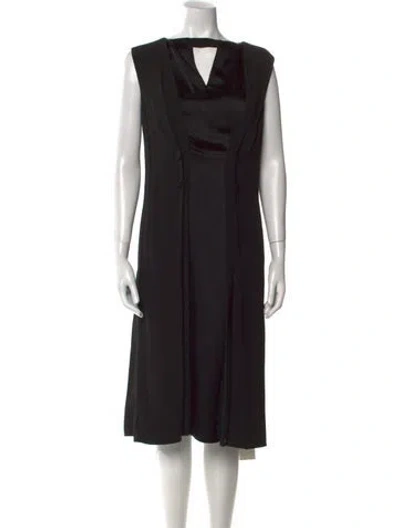 Pre-owned Givenchy Cowl Neck Midi Length Dress In Black