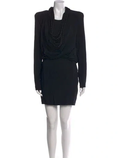 Pre-owned Givenchy Cowl Neck Mini Dress In Black
