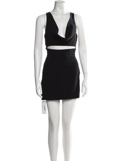 Pre-owned Givenchy Cowl Neck Mini Dress In Black