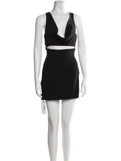 Pre-owned Givenchy Cowl Neck Mini Dress In Black
