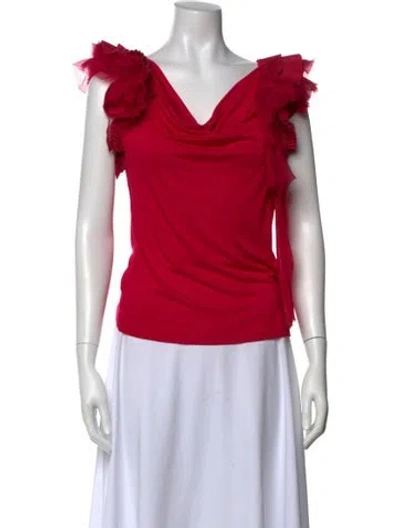 Pre-owned Givenchy Cowl Neck Short Sleeve Top In Pink