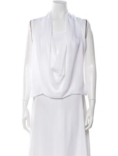 Pre-owned Givenchy Cowl Neck Sleeveless Blouse In White