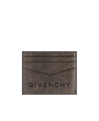 Givenchy Cracked-effect Leather Cardholder In Black