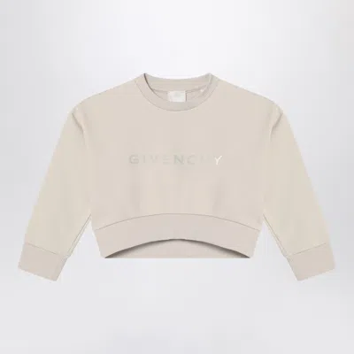 GIVENCHY GIVENCHY CREAM COLORED CROPPED SWEATSHIRT WITH LOGO