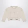 Givenchy Cream-colored Cropped Sweatshirt With Logo
