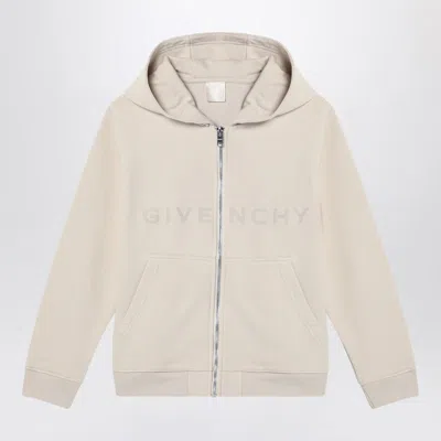 Givenchy Cream-colored Zip-up Sweatshirt With Logo In Neutral