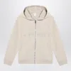 Givenchy Cream-colored Zip-up Sweatshirt With Logo In White