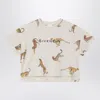 Givenchy Cream Crop T-shirt With Leopards In Neutral