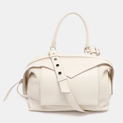 Pre-owned Givenchy Cream Leather Medium Sway Bag In White