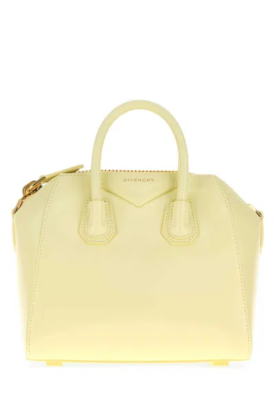 Givenchy Cream Leather Mini Antigona Handbag In Yellow
