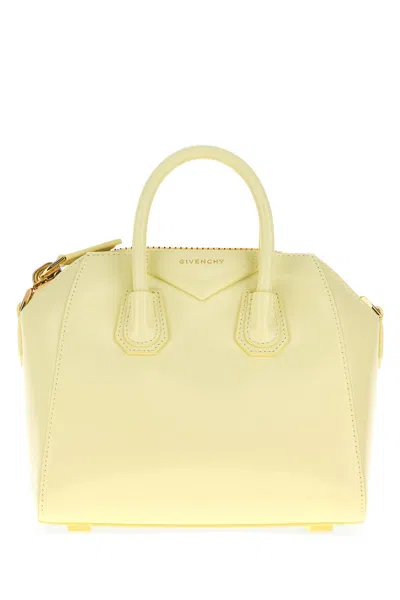 Givenchy Cream Leather Mini Antigona Handbag In Yellow