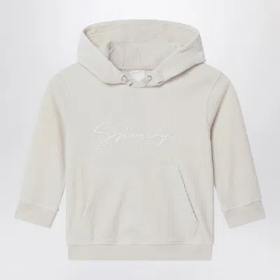 Givenchy Kids' Cream Ribbed Hoodie In Neutral