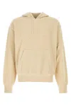 Givenchy Velvet Hooded Sweatshirt With Drawstring And Kangaroo Pocket In Beige