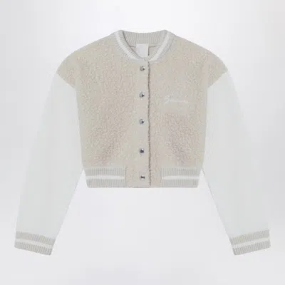GIVENCHY CREAM/BEIGE BOMBER JACKET WITH LOGO