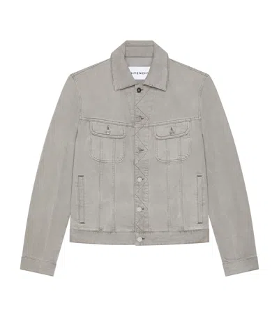 Givenchy Jacket In Grey Denim With Crease Effect In Multi