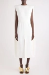 Givenchy Sleeveless Crepe Midi Cape Dress In White