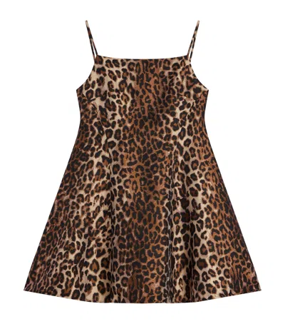 Givenchy Sleeveless Sliced Leopard Jacquard Mini Dress In Brown