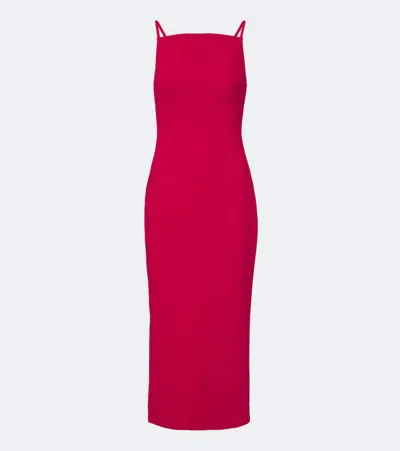 Givenchy Cady Dress Fitted Silhouette Midi Length In Burgundy