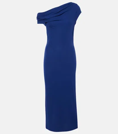 Givenchy Robe Drapée Asymétrique En Crêpe In Blue