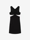Givenchy Cut Out Dress In Crepe Satin With Rhinestones Detail In Black