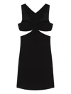 Givenchy Cut Out Dress In Crepe Satin With Rhinestones Detail In Black